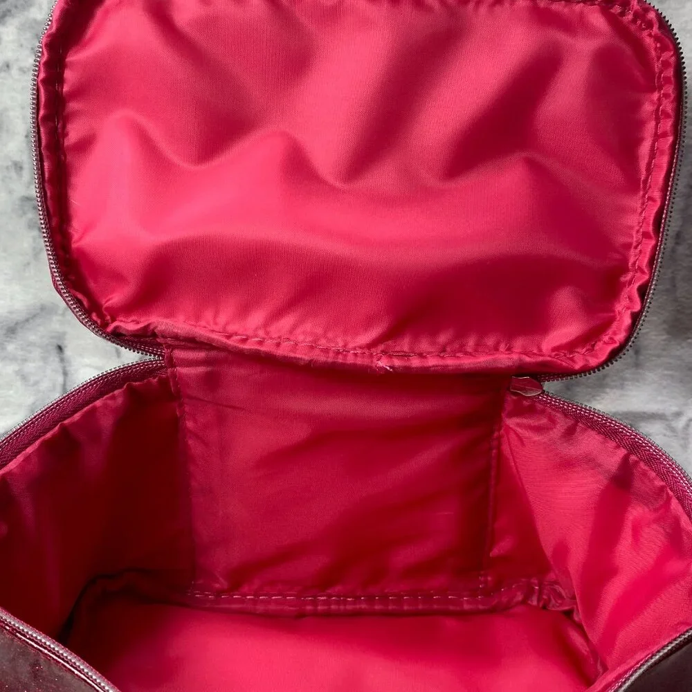 Lancome Beauty Gift Set-Sparkly Red Pouch,Eye Cream,Remover,Mascara-4pc-NEW